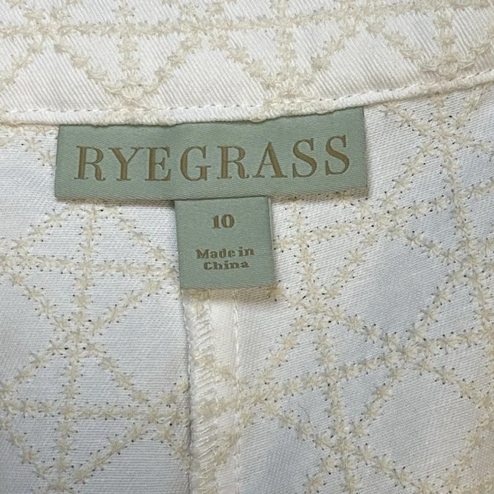 Ryegrass‎ Embroidered High Waisted Pleated Shorts 10 preppy coastal Resortwear
